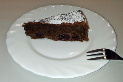 Schoko-Mandel-Torte mit Kirschen